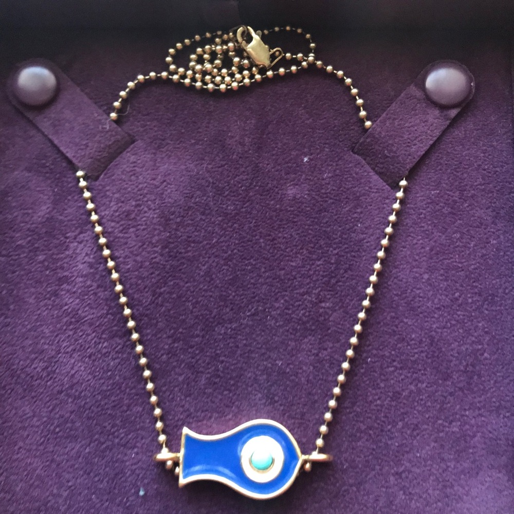 Rare Asha New York Evil eye fish necklace